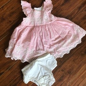 Baby Gap 6-12 month pink dress with stripes